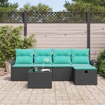vidaXL Ensemble de canapé de jardin avec coussin 6 Pièces Poly rotin