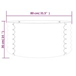 vidaXL Jardinière de jardin Acier galvanisé 80x80x36 cm Gris