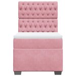 vidaXL Sommier à lattes de lit avec matelas Rose 100x200 cm Velours