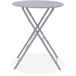 Set bistrot - ensemble repas de jardin - Table pliante + 2 chaises - Structure : acier - Coloris : Gris