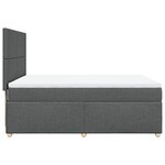 vidaXL Sommier à lattes de lit avec matelas Gris foncé 140x200cm Tissu