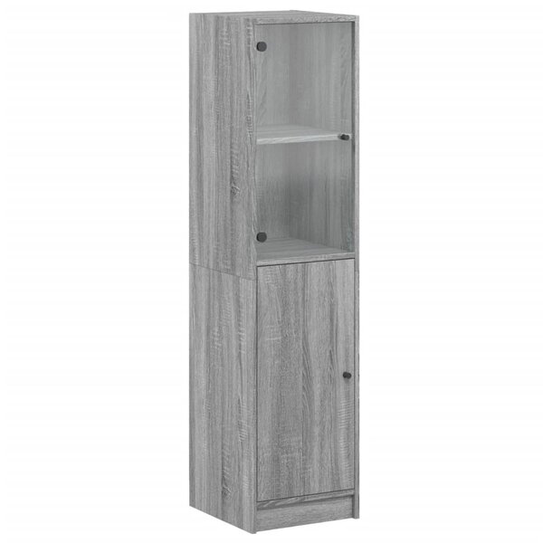 vidaXL Buffet avec porte en verre sonoma gris 35x37x142 cm