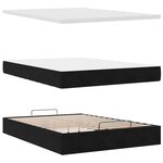 VidaXL Cadre de lit ottoman avec matelas noir 140x200 cm velours
