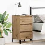 vidaXL Cabinet de chevet avec tiroir chêne artisanal 40 x 35 x 70 cm