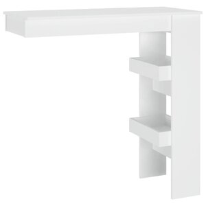 vidaXL Table de bar murale Blanc 102x45x103 5 cm Bois d'ingénierie