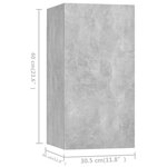 vidaXL Ensemble de meuble TV 9 Pièces Gris béton Bois d'ingénierie