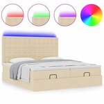 VidaXL Cadre de lit ottoman avec matelas crème 200x200cm tissu