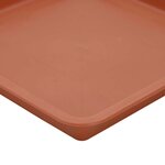 vidaXL Plateau carré à fleurs 6 Pièces Rouge brique 15 x 15 x 2 cm