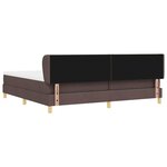 vidaXL Lit à Ressorts avec Matelas Crème 90x200 cm Tissu Marron foncé