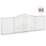 vidaXL Paniers à gabions arqués 5 Pièces 400x30x120/140 cm Fer galvanisé