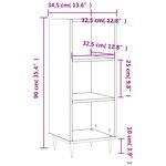 vidaXL Buffet gris béton 34 5x32 5x90 cm bois d'ingénierie
