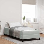 vidaXL Lit à ressorts avec matelas Gris clair 80 x 220 cm tissu