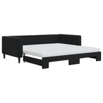 vidaXL Lit de jour avec lit gigogne et matelas noir 100x200 cm velours