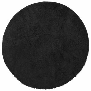 vidaXL Tapis shaggy à poils longs NAVARRA noir 160x160 cm polyester