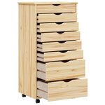 vidaXL Cabinet Roulant avec Tiroirs avec roue MOSS Vernis transparent