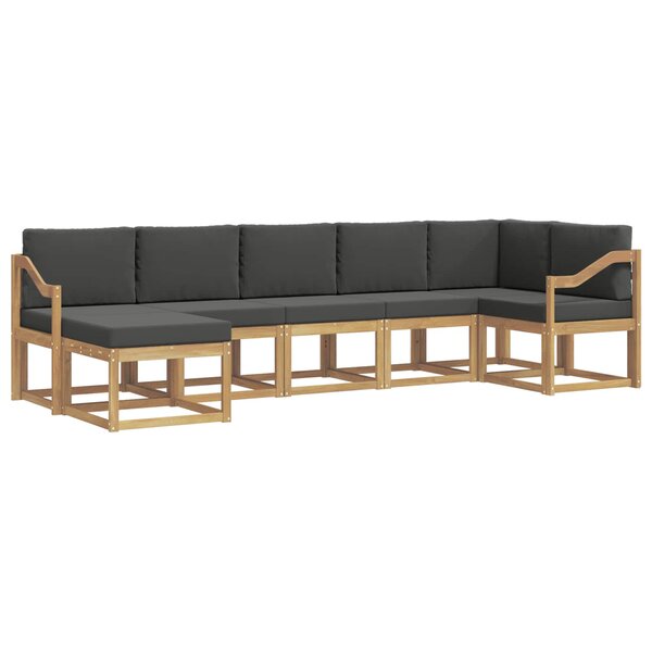 vidaXL Ensemble de canapés d'extérieur 7 Pièces Blanc et anthracite