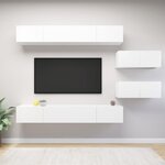vidaXL Ensemble de meubles TV 6 Pièces Blanc Bois d'ingénierie