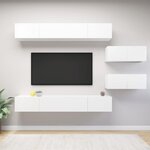 vidaXL Ensemble de meuble TV 6 Pièces Blanc Aggloméré