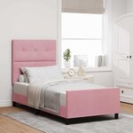 vidaXL Cadre de lit avec tête de lit Rose 80 x 200 cm Velours