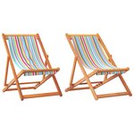 vidaXL Chaises de plage pliables lot de 2 multicolore tissu