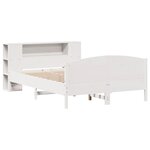 vidaXL Lit bibliothèque sans matelas blanc 135x190 cm bois pin massif