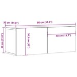 vidaXL Meubles TV 2 Pièces blanc 80x30x30 cm bois d'ingénierie