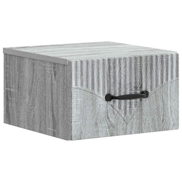 vidaXL Cabinet de chevet mural Sonoma gris 34 5 x 33 x 20 cm
