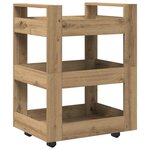 Chariot de cuisine vidaXL Chêne artisanal 60x45x80 cm Bois aggloméré