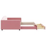 vidaXL Lit de jour avec gigogne et tiroirs rose 100x200 cm velours
