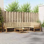 vidaXL Ensemble de canapés d'extérieur 6 Pièces Blanc et Beige