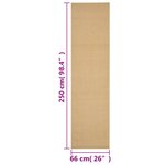 vidaXL Tapis Sisal naturel 66x250 cm
