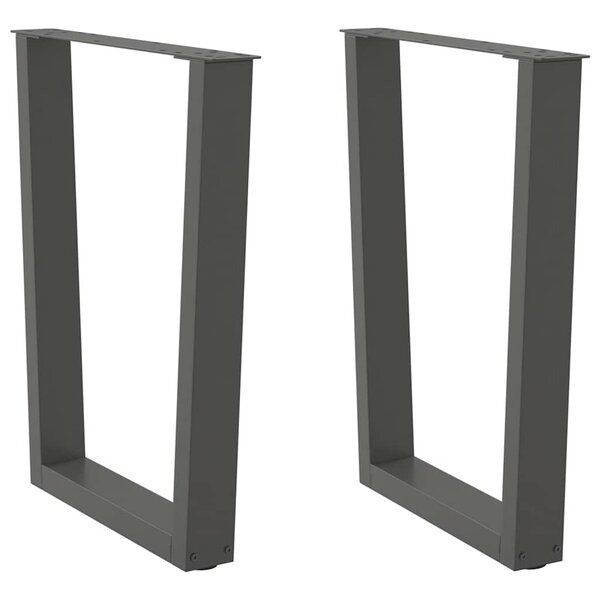 vidaXL Pieds de table à manger en forme de V 2 pièces anthracite 70 x (72-73 3) cm acier