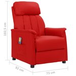 Vidaxl fauteuil de massage rouge bordeaux similicuir