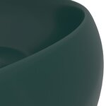 vidaXL Lavabo rond de luxe Vert foncé mat 40x15 cm Céramique