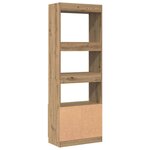 vidaXL Buffet haut 63x33x180 cm chêne artisanal bois d'ingénierie