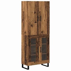 vidaXL Haut Armoire 2 Pièces Bois Ancien Bois Aggloméré et Verre