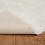 vidaXL Tapis en fausse Tafalla Blanc 160 x 160 cm Polyester