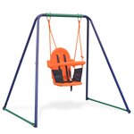 vidaXL Balançoire simple 2-en-1 et balançoire pour tout-petits Orange