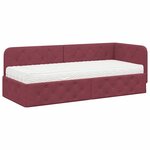vidaXL Cadre de lit d'angle Bordeaux 80 x 200 cm tissu