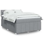 vidaXL Sommier à lattes de lit avec matelas Gris clair 160x200cm Tissu