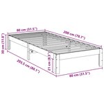 vidaXL Cadre de lit sans matelas cire marron 80x200 cm bois pin massif