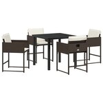 vidaXL Ensemble de salle à manger pour jardin 5 Pièces Marron polyrotin