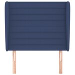 vidaXL Tête de lit avec oreilles Bleu 103x23x118/128 cm Tissu