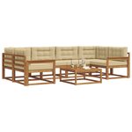 vidaXL Ensemble de canapés d'extérieur 7 Pièces Naturel et Beige