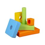 Pyramide- lot de 6 gros blocs jaune vert bleu orange