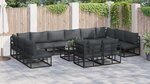vidaXL Ensemble de canapé de jardin 13 Pièces Noir 70 x 70 x 32 cm