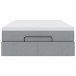 vidaXL Cadre de lit ottoman et matelas gris clair 120x200 cm tissu