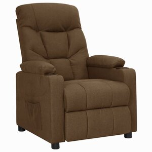 vidaXL Fauteuil inclinable Marron Tissu