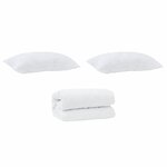 vidaXL Duvet avec oreillers Autre 3 Pièces Blanc 200 x 220 cm Microfibre