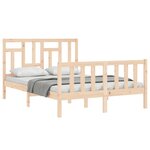 vidaXL Cadre de lit avec tête de lit 140x200 cm bois massif